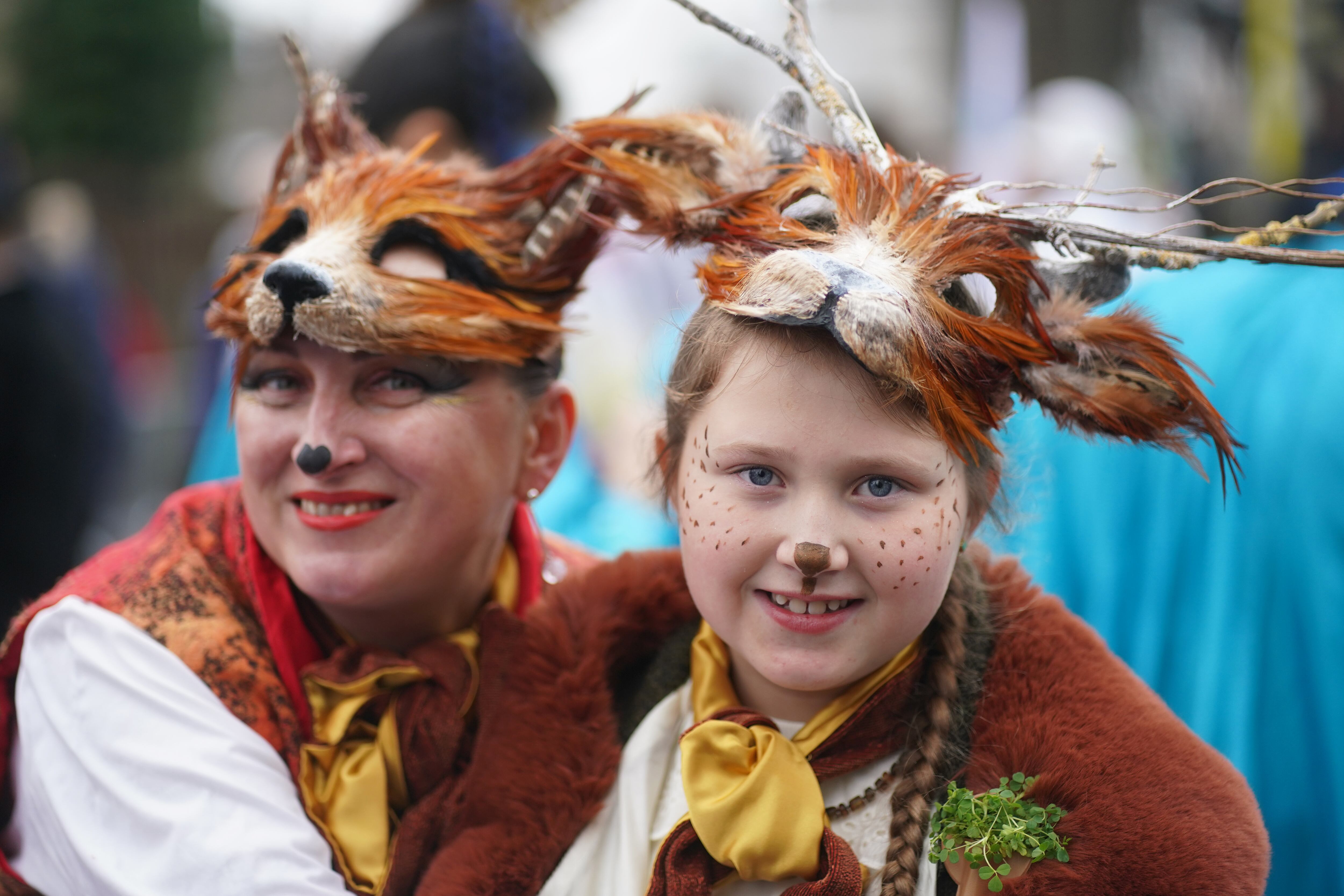 Performers at the St Patrick's Day Parade in Dublin. Photograph: Brian Lawless/PA