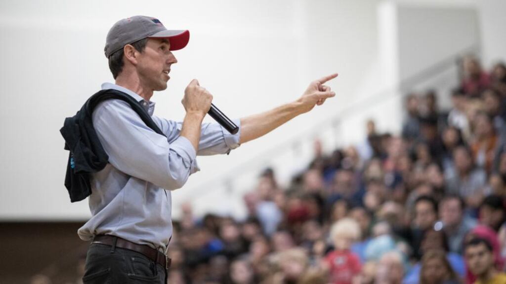Lone Star state: Beto O’Rourke at a rally in Texas this week. Photograph: Loren Elliott/Getty