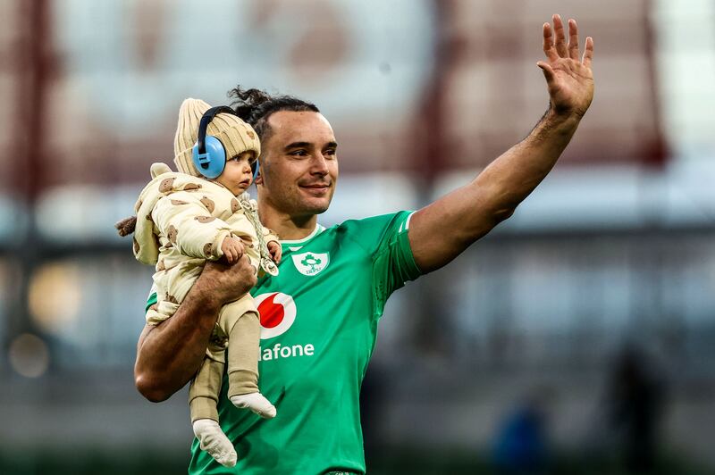 James Lowe had another fine game for Ireland against Italy, but this was his best carry of the day. Photograph: Ben Brady/Inpho
