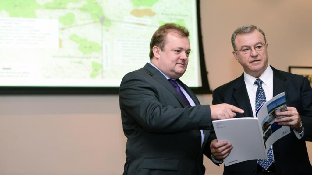 PetroNeft Resources chief executive Dennis Francis (left), with chief financial officer Paul Dowling. Photo: Eric Luke/The Irish Times