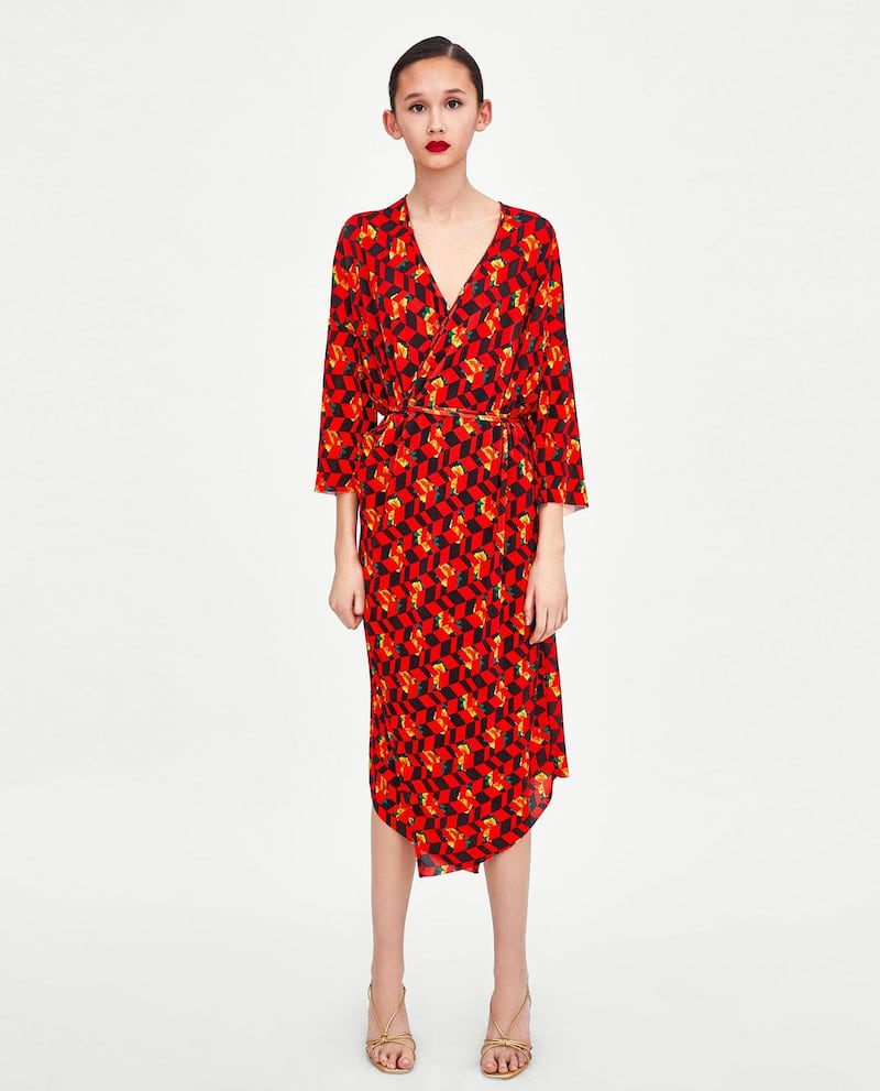 Graphic print dress, Û29.95, Zara
