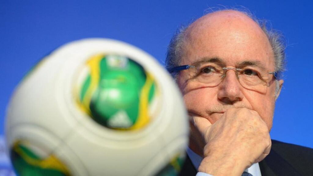 Fifa president Sepp Blatter at a press conference yesterday  in Costa do Sauipe, Brazil. Photograph: Marcus Brandt/EPA