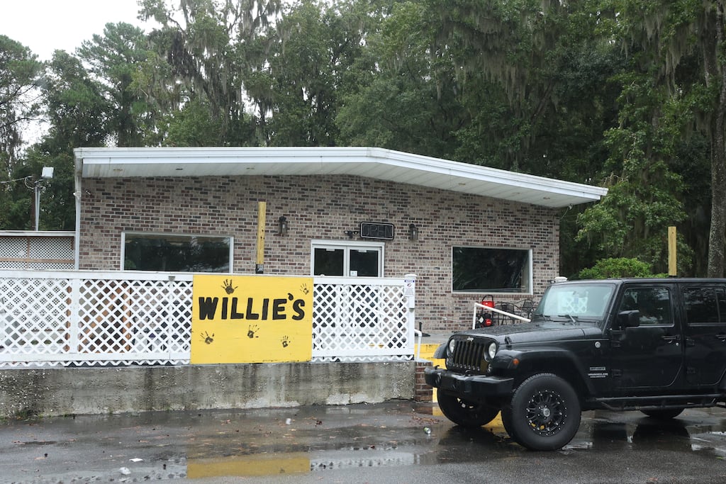 Willie’s Bar and Grill in St Helena Island, South Carolina, after the shooting. Photograph: Lewis M Levine/AP