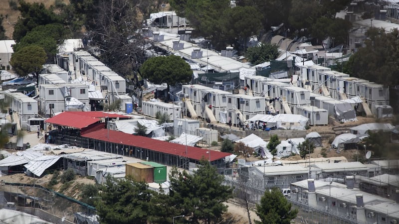 More than 8,000 refugees live in the Moria camp on Lesbos, which was built to accommodate just 3,000. Photograph: Nicolas Economou/NurPhoto via Getty Images