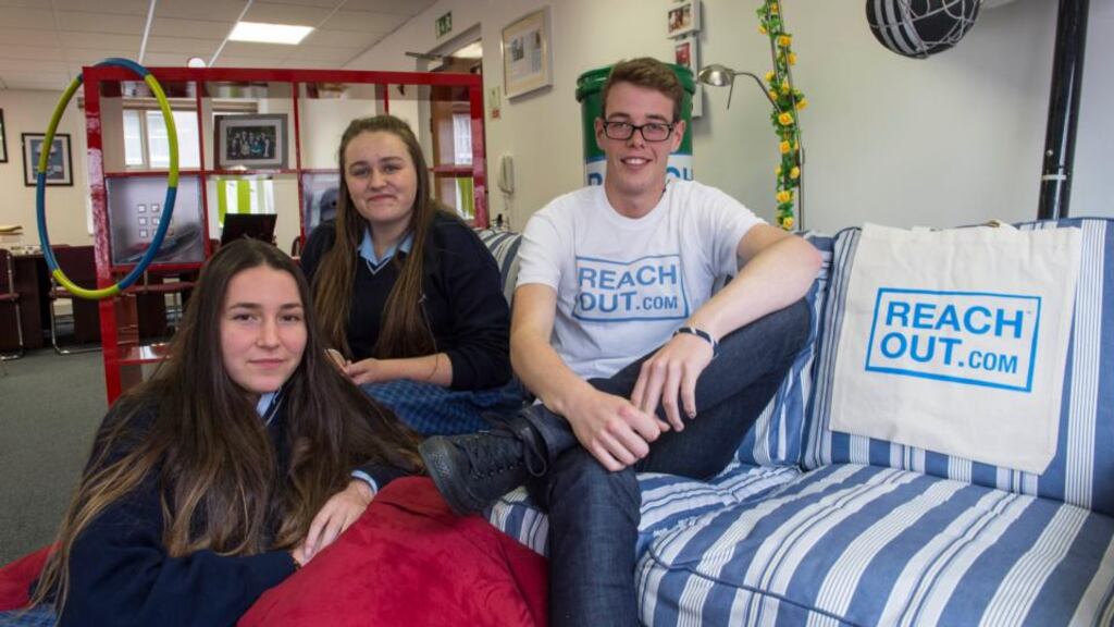Sofia Gutsaeva and Emma Kennedy who attend Jesus and Mary College, Goatstown, in Dublin,  and Luke Pendlebury, who is a student at Coláiste Éanna, Rathfarnham, Dublin. Photograph: Brenda Fitzsimons