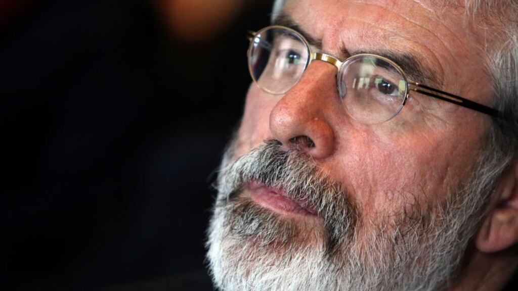 On RTÉ Radio’s Morning Ireland on Wednesday, Sinn Féin leader Gerry Adams said he believed Paudie McGahon was raped but, when asked if he had been brought before an IRA kangaroo court, he said he did not know. Photograph: Paul Faith/AFP/Getty Images