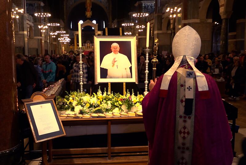 Archbishop of Westminster Cardinal Vincent Nichols delivers his homily at Westminster Cathedral on Monday. Photograph: PA