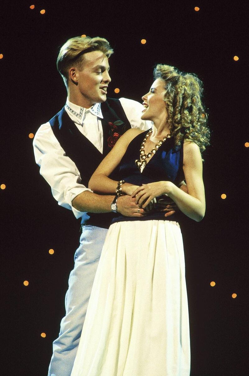Kylie Minogue with Jason Donovan. Photograph: Photograph: Tim Hall/Redferns