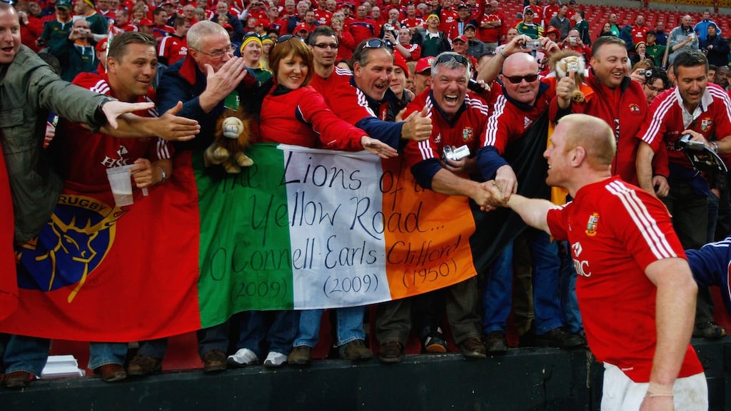 Paul O’Connell with Lions supporters during the 2009 tour of South Africa. Photograph: Stu Forster/Getty