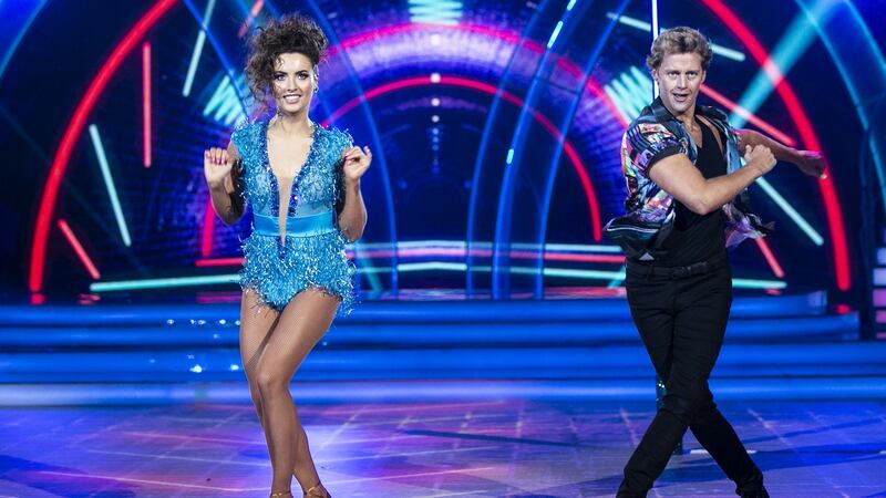 Holly Carpenter with Trent Whiddon dancing a salsa to Neon Lights by Demi Lovato. Photograph: Kyran O’Brien