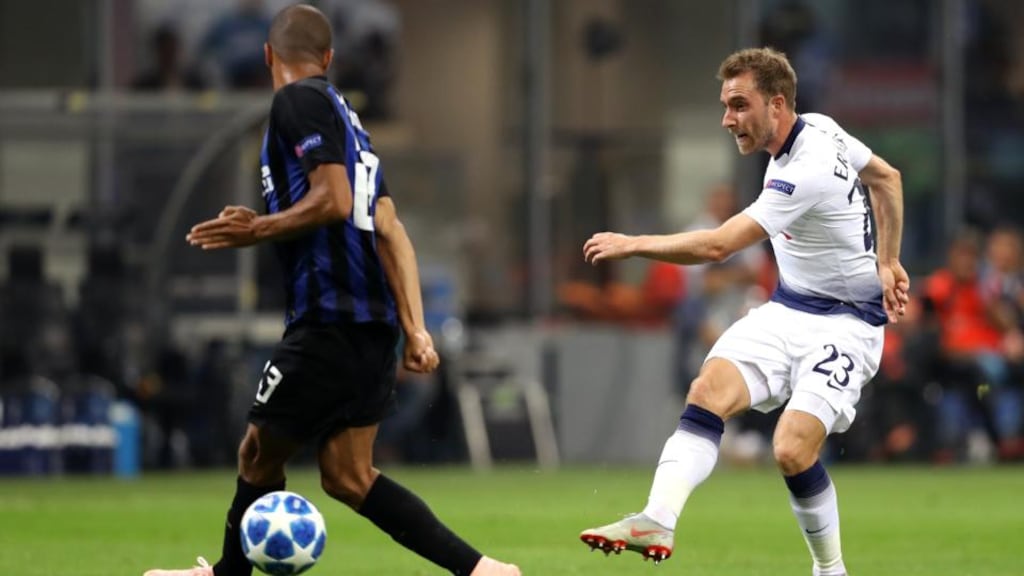 Christian Eriksen will miss Tottenham Hotspur’s trip to play Huddersfield because of an abdominal problem. Photograph: Dan Istitene/Getty Images