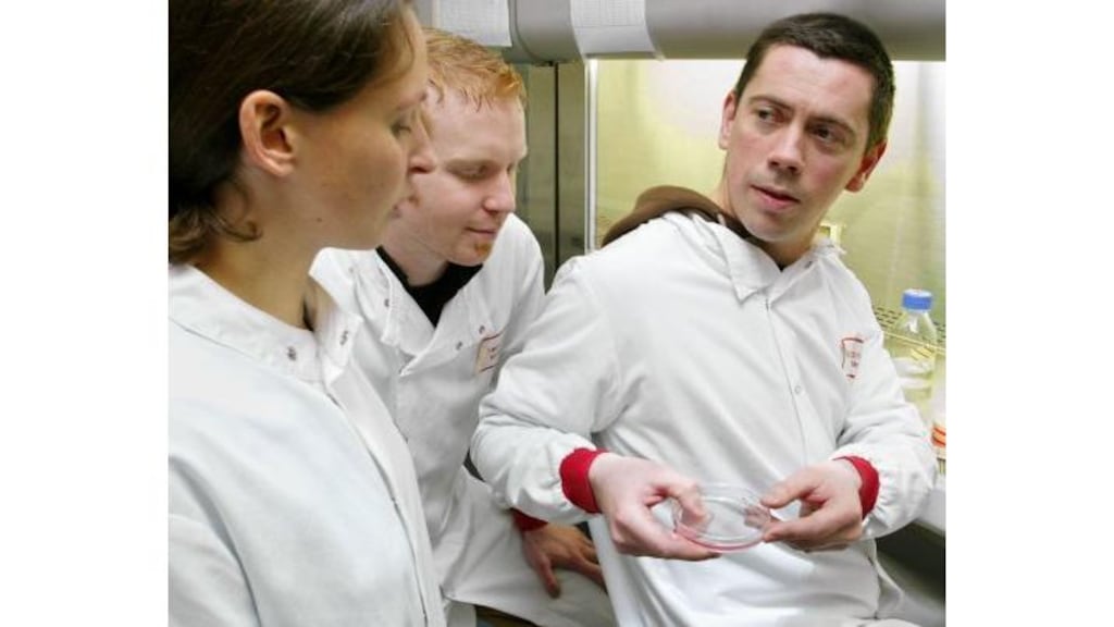 Dr Ciaran Morrison (right) with Dr Helen Dodson and PhD student Liam Jeffers.