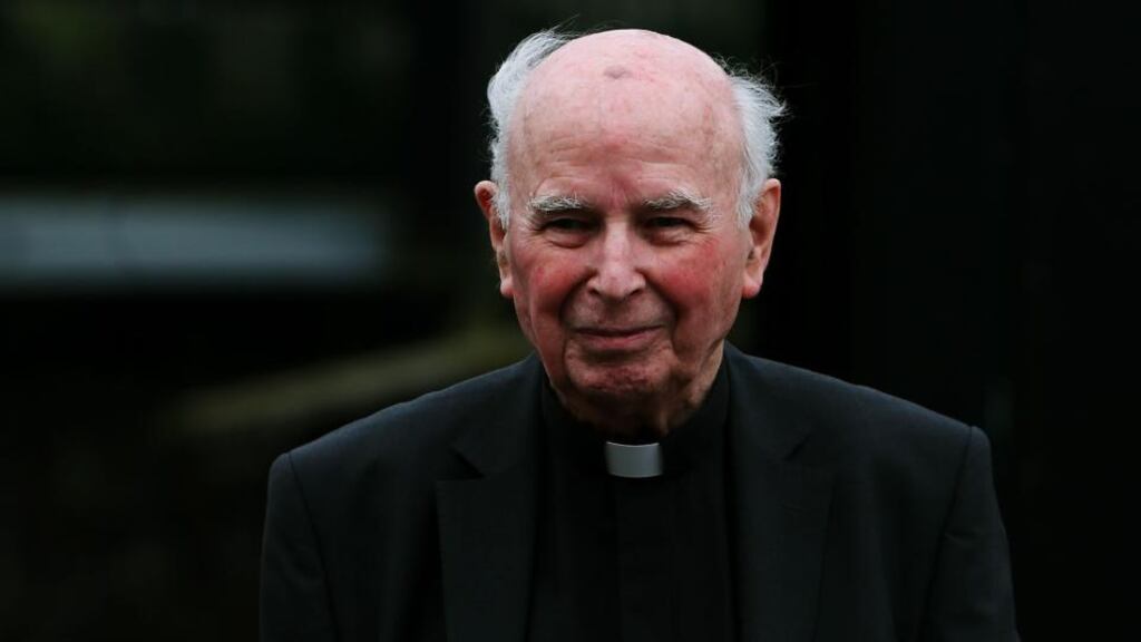 Former bishop of Derry Edward Daly at the Historical Institutional Abuse Inquiry in Banbridge yesterday. Photograph: PA