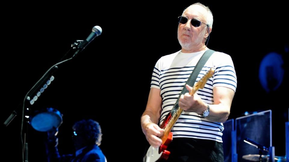Pete Townshend at The Who’s performance at the O2 in Dublin. Photograph: Patrick O’Leary