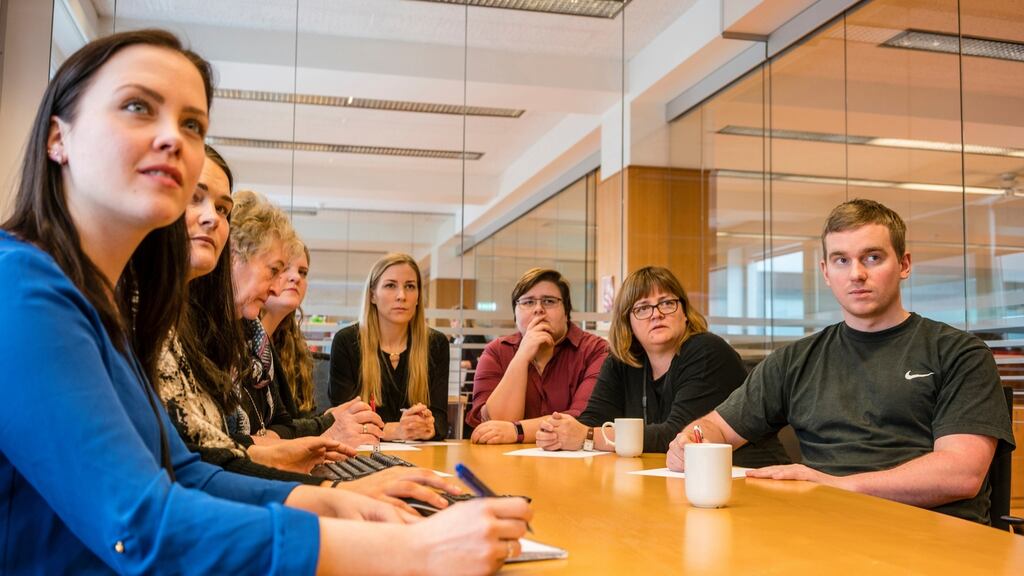 The tax department of the the Icelandic customs agency, where most jobs are held by women and only a few by men, in Reykjavik, Iceland. Photograph: Bara Kristinsdottir/The New York Times