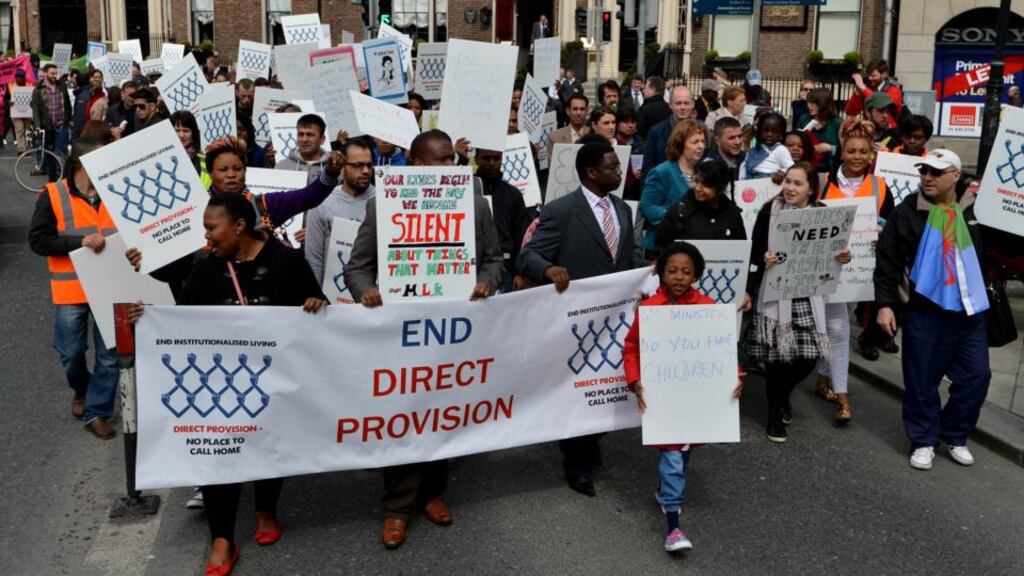 ‘To be effective, the systems dealing with asylum seekers in both the Department of Justice and in the social work profession require major reform.’ above, Asylum seekers, refugees and human rights supporters  protesting  as part of a national day of action to end direct provision living for asylum seekers. Photograph: David Sleator/THE IRISH TIMES