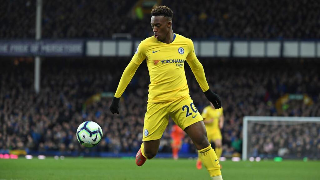 Chelsea winger Callum Hudson-Odoi has been promoted to the England senior squad for the forthcoming Euro 2020 qualifiers against the Czech Republic and Montenegro. Photograph: Paul Ellis/AFP/Getty Images