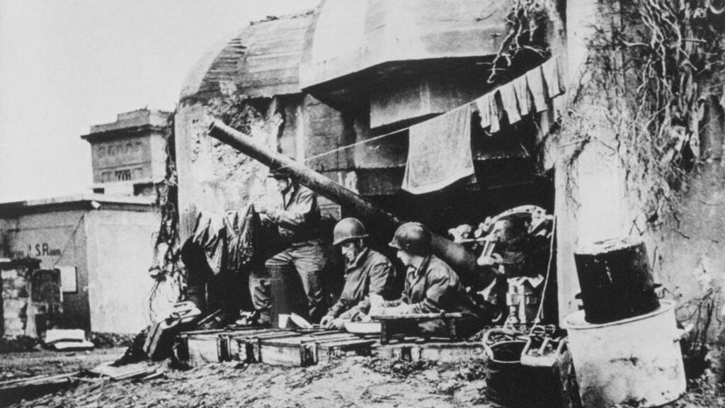 American in a German bunker on Utah beach after Allied forces stormed the Normandy beaches during D-Day in June 1944. Photograph: AFP/Getty Images