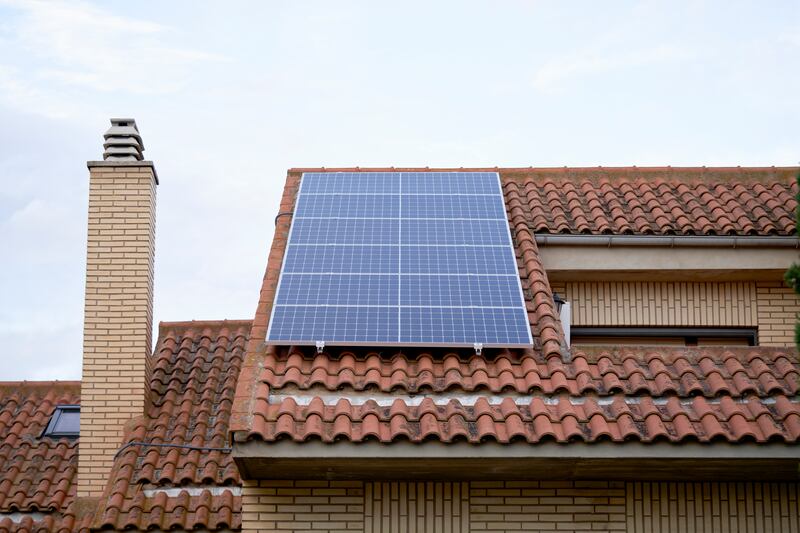 The cost of solar panels for a mid-terrace home is about €6,000 after the Government grant, according to SEAI estimates. Photograph: Getty Images