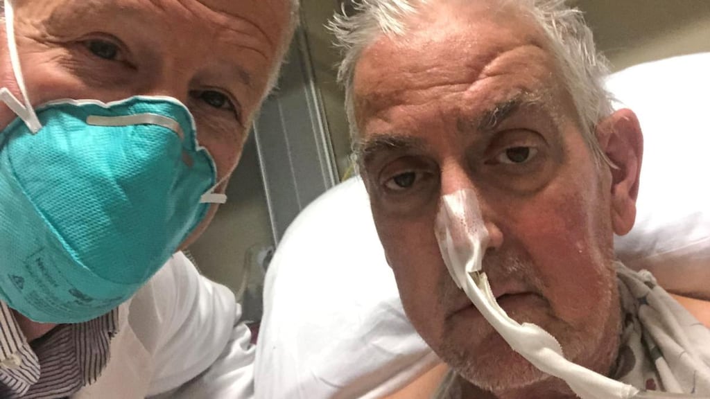 Dr Bartley Griffith of University of Maryland Medical Centre and David Bennett. Photograph: David Bennett jnr/PA Wire