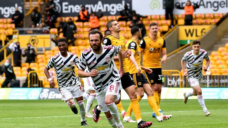 Manchester United’s Juan Mata scored in what could be his last appearance for the club. Photograph: Rui Vieira/PA