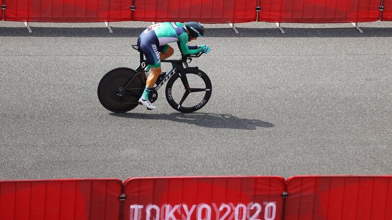 Nicolas Roche rides during the men’s individual time trial. Photo: Tim de Waele/Getty Images