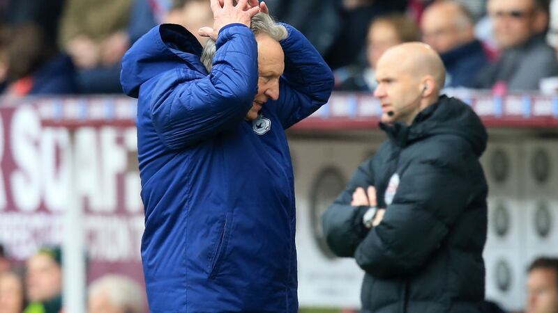 Neil Warnock’s Cardiff were beaten 2-0 away to Burnley. Photograph: Lindsey Parnaby/AFP/Getty