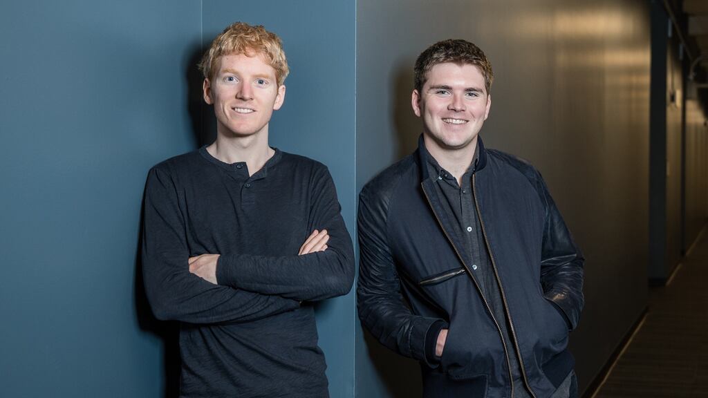 Limerick brothers John and Patrick Collison, who founded the successful San Francisco-headquartered online payments business Stripe.