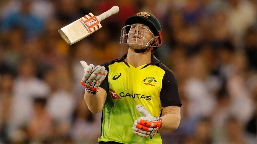 David Warner during game two of the International Twenty20 series between Australia and England at Melbourne Cricket Ground. Photograph: Scott Barbour/Getty Images