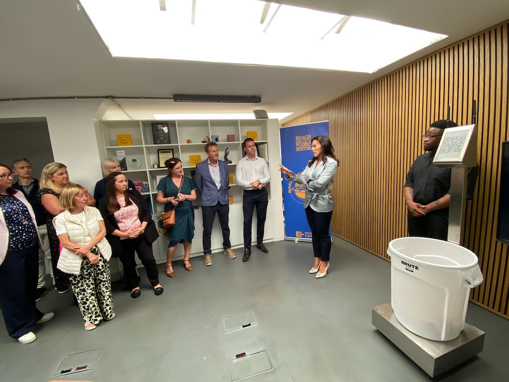 Minister for Health Jennifer Caroll MacNeill at the official launch of Scrappy in Positive Carbon's headquarters.