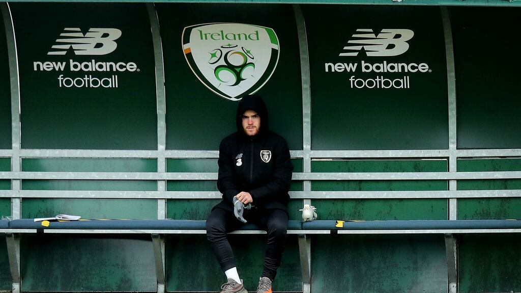 Aaron Connolly was not involved in Ireland’s Euro 2020 playoff semi-final against Slovakia in Bratislava. Photograph: Ryan Byrne/Inpho
