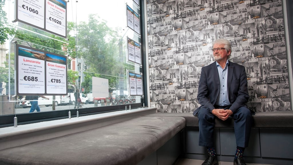 ‘When the economy crashed back in 2008/2009 there was still a bit of business going on. Now there is little to no business going on.’ Michael Doorley of Shandon Travel, Cork city. Photograph: Daragh Mc Sweeney/Provision