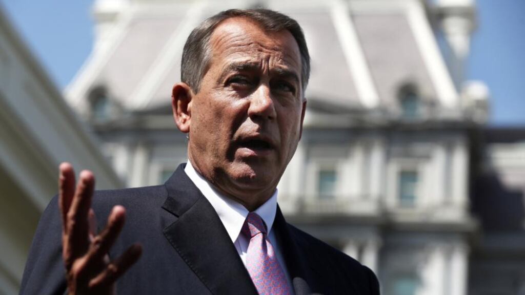 John Boehner, speaker of the US House of Representatives, who said yesterday he supported the US president’s call for action against the Assad regime in Syria, renewing jitters among investors. Photograph: Alex Wong/Getty Images