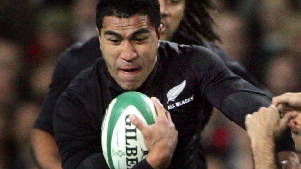 Former All Black Mils Muliaina in a 2008 Test match against Ireland. Photograph: The Irish Times