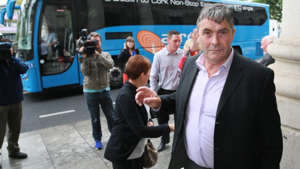 Martin Conmey, of Porterstown Lane, Co Meath, pictured leaving the Four Courts today after the Court of Criminal Appeal declared that his conviction for the manslaughter of Una Lynskey in 1971 was a miscarriage of justice. Photograph: Collins.