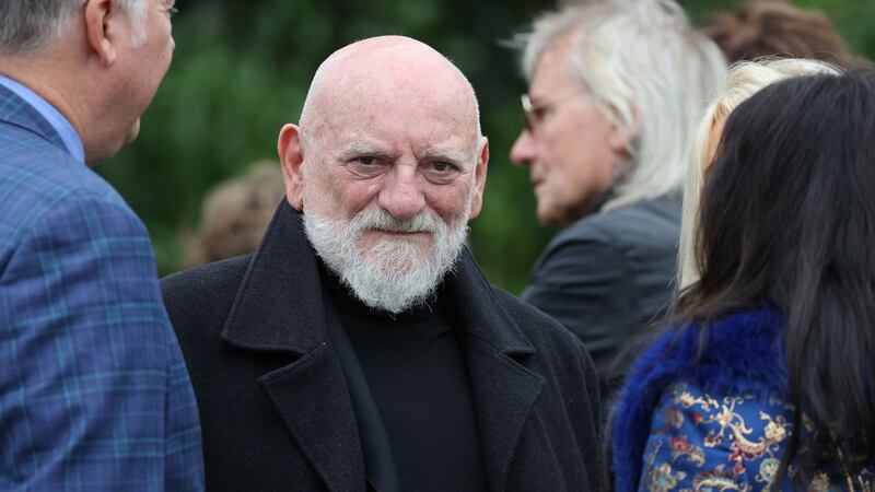 Matt Molloy, a member of The Chieftains, at the funeral of Chieftains founder Paddy Moloney at St Kevin’s Church, Glendalough, Co Wicklow, on Friday. Photograph: Nick Bradshaw