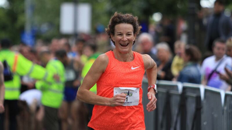 The Sonia 5k race in Dún Laoghaire in 2015 to commemorate the 20th anniversary of her 5,000m World Championship win in Gothenburg, Sweden, in 1995. Photograph: Nick Bradshaw