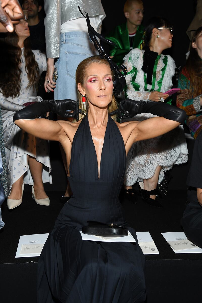 Paris Fashion Week: Celine Dion at the Schiaparelli show. Photograph: Pascal Le Segretain/Getty
