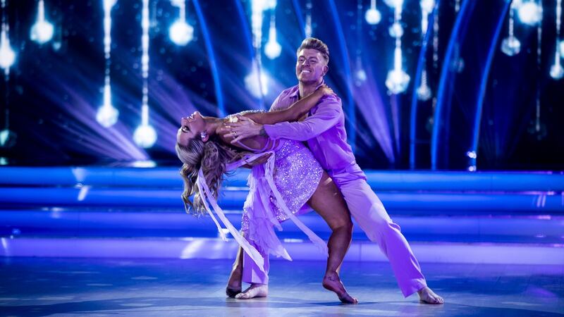 Swimmer Ellen Keane and Stephen Vincent during the Dancing With The Stars live show. Photograph: Kyran O’Brien