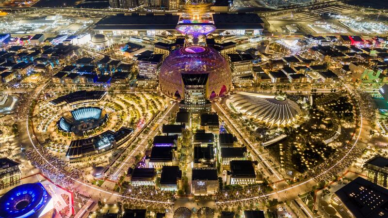 Aerial view of Expo 2020 Dubai. Photograph: Dany Eid