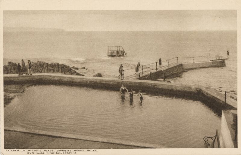 Dún Laoghaire Baths: Heated indoor pools came in 1970 and Rainbow Rapids waterslides in the 1980s. Photograph: Séamus Kearns Postcard Collection/DLR Lexicon