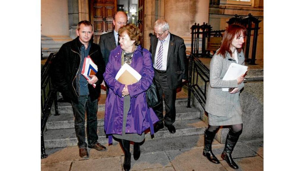 On the move: Technical Group members Richard Boyd-Barrett, Shane Ross, Mattie McGrath, Catherine Murphy and Clare Daly. photograph: dara mac dónaill