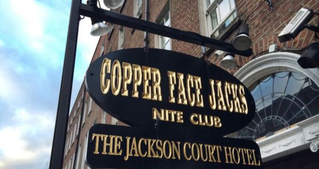 The case centres on an allegation that a firework was ignited in the smoking area of Copper Face Jacks and that it caused burning on the injured party’s arm and upper inner body. File image: Bryan O’Brien