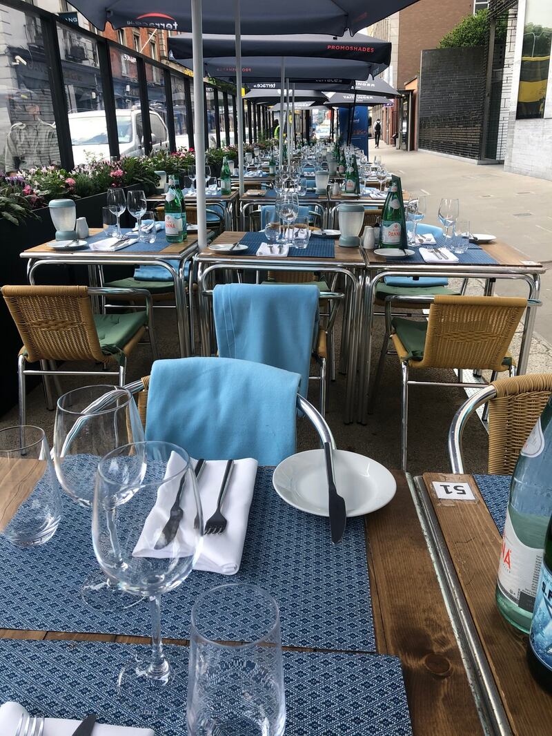 Outside dining at Hugo’s on Merrion Row