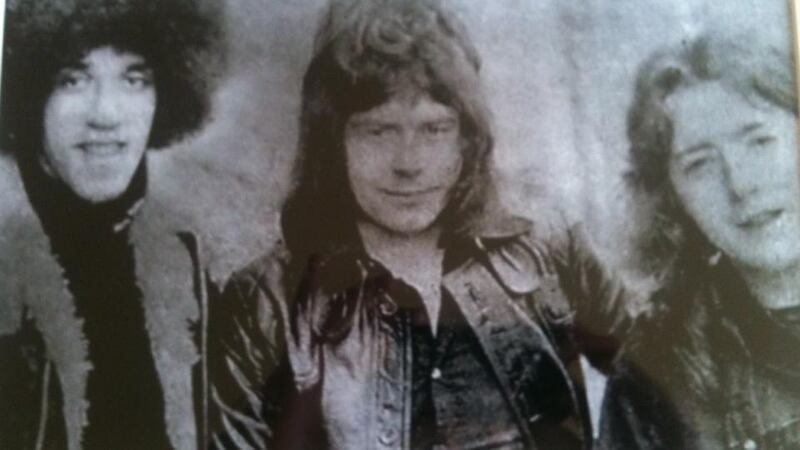 Pat Egan with Phil Lynott and Rory Gallagher