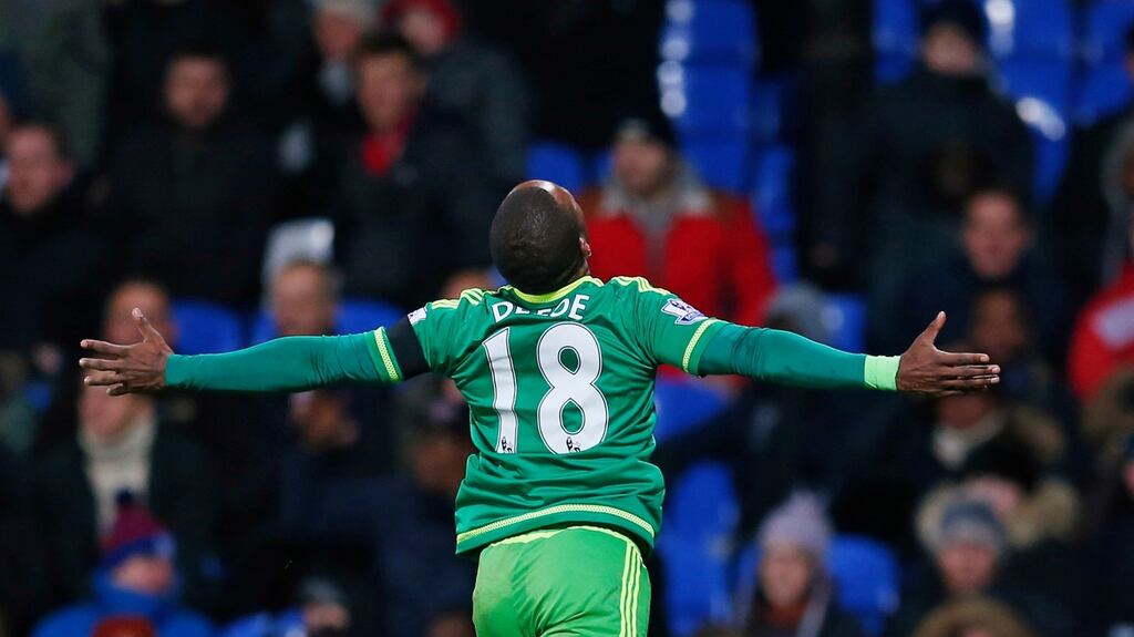 Jermain Defoe scored Sunderland’s winner against Crystal Palace. Photograph: Reuters