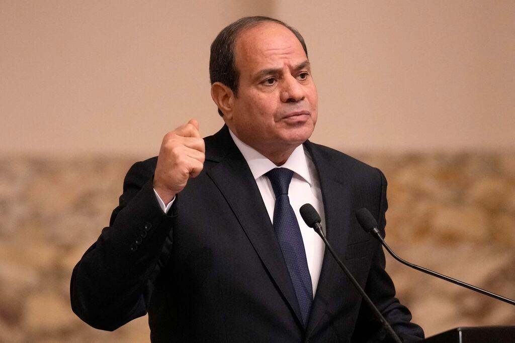 Abdel-Fattah El-Sisi said mediation to stop war in Gaza had reach point of bankruptcy. Photograph: Christophe Ena/Getty
