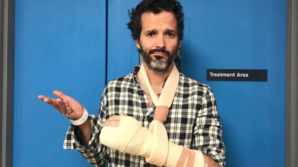 The comedy duo Flight of the Conchords have postponed their upcoming Irish shows after Bret McKenzie was injured falling down some stairs. Photograph: @fotc