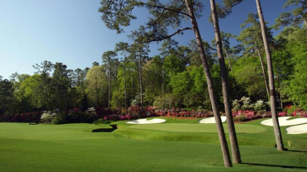 The 13th green at the Augusta National Golf Club.