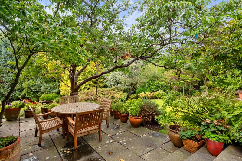 Split-level southwest-facing patio